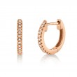 0.07Ct 14K Rose Gold Diamond Huggie Earrings