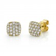 0.50Ct 14K Yellow Gold Diamond Pave Stud Earrings