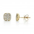 0.50Ct 14K Yellow Gold Diamond Pave Stud Earrings