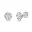 0.48Ct 14K White Gold Diamond Pave Circle Stud Earrings