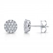 0.48Ct 14K White Gold Diamond Pave Circle Stud Earrings