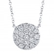 0.43Ct 14K White Gold Diamond Pave Circle Necklace