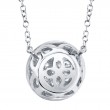 0.43Ct 14K White Gold Diamond Pave Circle Necklace