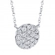 0.43Ct 14K White Gold Diamond Pave Circle Necklace