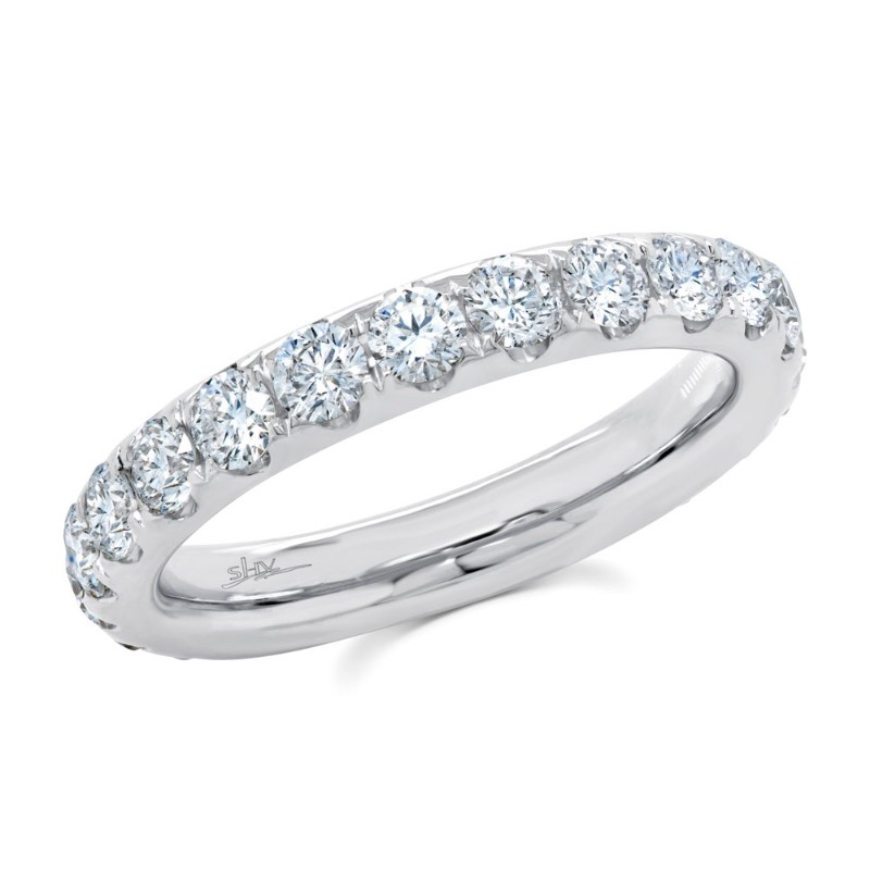 1.92Ct 14K White Gold Diamond Eternity Band Size 6