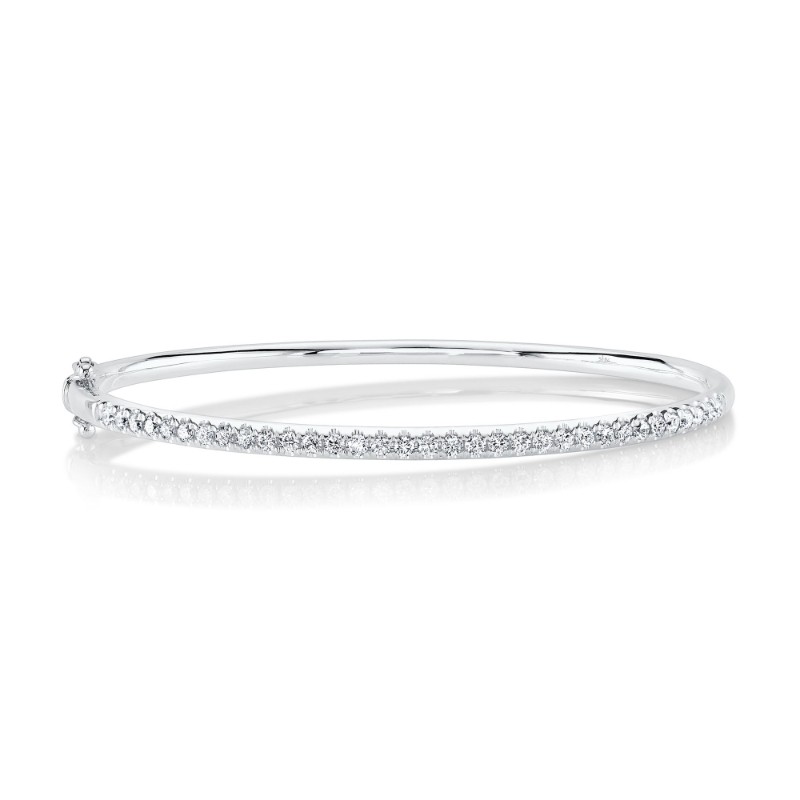 0.90Ct 14K White Gold Diamond Bangle