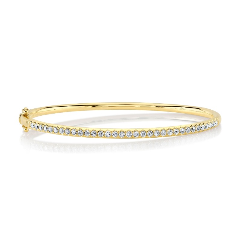 0.88Ct 14K Yellow Gold Diamond Bangle