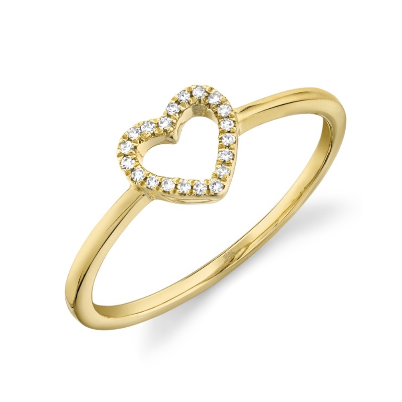 0.04Ct 14K Yellow Gold Diamond Heart Ring