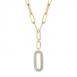 0.92Ct 14K Yellow Gold Diamond Paper Clip Link Necklace