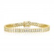 3.25Ct 14K Yellow Gold Diamond Baguette Tennis Bracelet