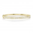 1.90Ct 14K Yellow Gold Diamond Baguette Bangle