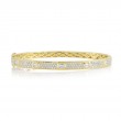 1.80Ct 14K Yellow Gold Diamond Emerald Pave Bangle