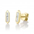 0.18Ct 14K Yellow Gold Diamond Baguette Stud Earrings