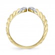 0.26Ct 14K Yellow Gold Diamond Ribbed Ring