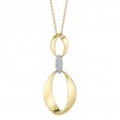 0.10Ct 14K Two Tone Yellow And White Gold Diamond Mobius Necklace