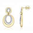 0.40Ct 14K Two Tone Yellow And White Gold Diamond Oval Earrings