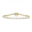 2.20Ct 14K Yellow Gold Diamond Baguette Bezel Tennis Bracelet