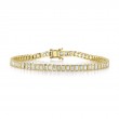 3.57Ct 14K Yellow Gold Diamond Baguette Bezel Tennis Bracelet