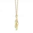 0.22Ct 14K Yellow Gold Diamond Ribbed Clover Necklace