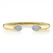 0.88Ct 14K Two Tone Yellow And White Gold Diamond Bangle