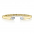 0.54Ct 14K Two Tone Yellow And White Gold Diamond Bangle