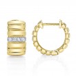 0.09Ct 14K Yellow Gold Diamond Ribbed Huggie Earrings