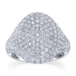 2.28Ct 14K White Gold Diamond Pave Signet Ring