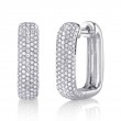 0.59Ct 14K White Gold Diamond Pave Rectangle Hoop Earrings