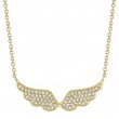 0.18Ct 14K Yellow Gold Diamond Angel Wings Necklace