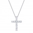 A 14K White Gold & Diamond Cross Necklace .32Ct, G/H, Vs/Si