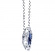 0.16Ct Diamond & 1.14Ct Blue Sapphire 14K White Gold Clover Necklace