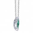 0.16Ct Diamond & 0.65Ct Emerald 14K White Gold Clover Necklace