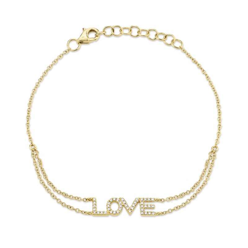 0.12Ct 14K Yellow Gold Diamond Love Bracelet