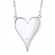0.21Ct 14K White Gold Diamond Pave Heart Necklace
