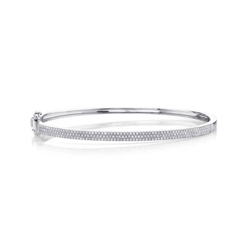0.52Ct 14K White Gold Diamond Pave Bangle