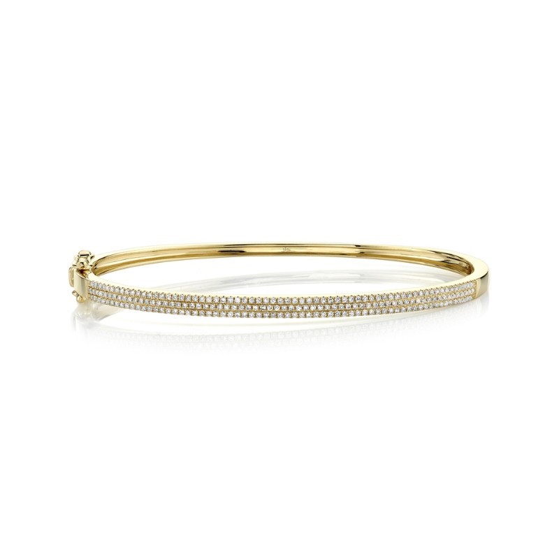 0.52Ct 14K Yellow Gold Diamond Pave Bangle