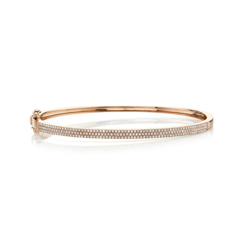 0.52Ct 14K Rose Gold Diamond Pave Bangle