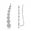 0.25Ct 14K White Gold Diamond Ear Crawler Earrings