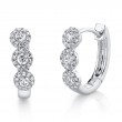 0.37Ct 14K White Gold Diamond Huggie Earrings