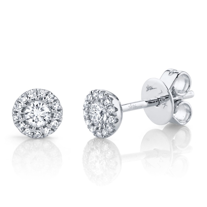 0.24ct 14k White Gold Diamond Stud Earrings