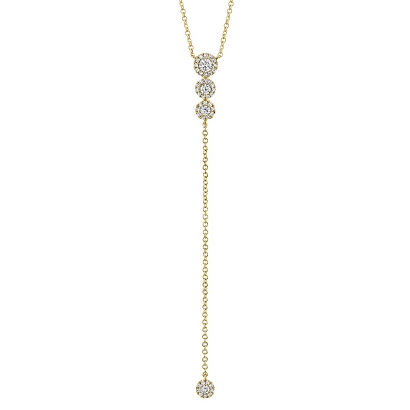 0.29Ct 14K Yellow Gold Diamond Lariat Necklace