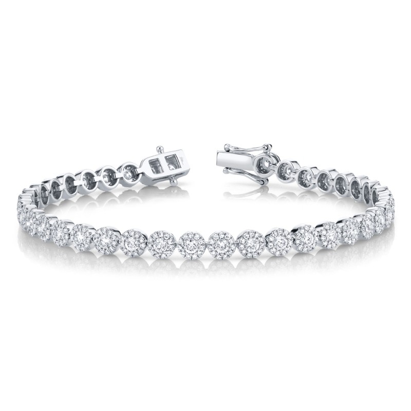3.03ct 14k White Gold Diamond Lady's Bracelet