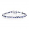 1.22Ct Diamond & 2.44Ct Blue Sapphire 14K White Gold Lady's Bracelet
