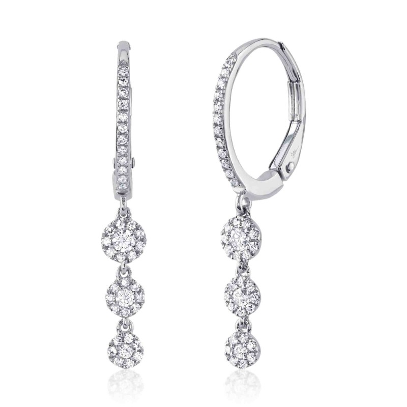 0.32Ct 14K White Gold Diamond Earrings