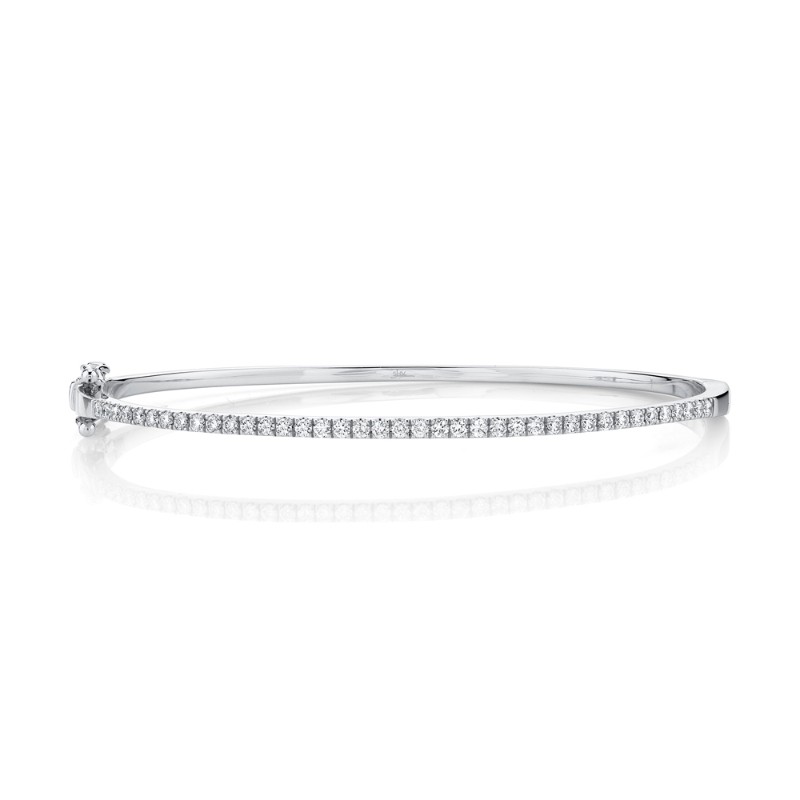 0.73Ct 14K White Gold Diamond Bangle