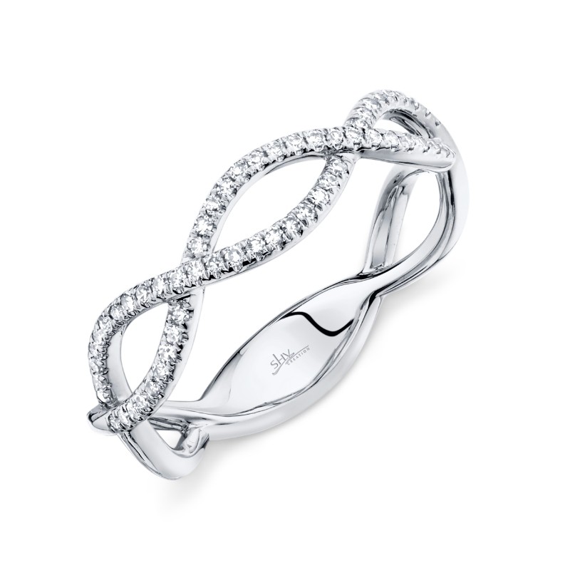 0.19Ct 14K White Gold Diamond Infinity Ring