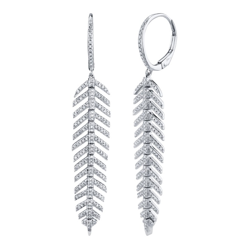 0.60Ct Diamond Feather Earrings