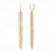 1.43Ct 14K Yellow Gold Diamond Feather Earrings