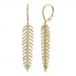 0.60Ct 14K Yellow Gold Diamond Feather Earrings