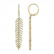 0.60Ct 14K Yellow Gold Diamond Feather Earrings